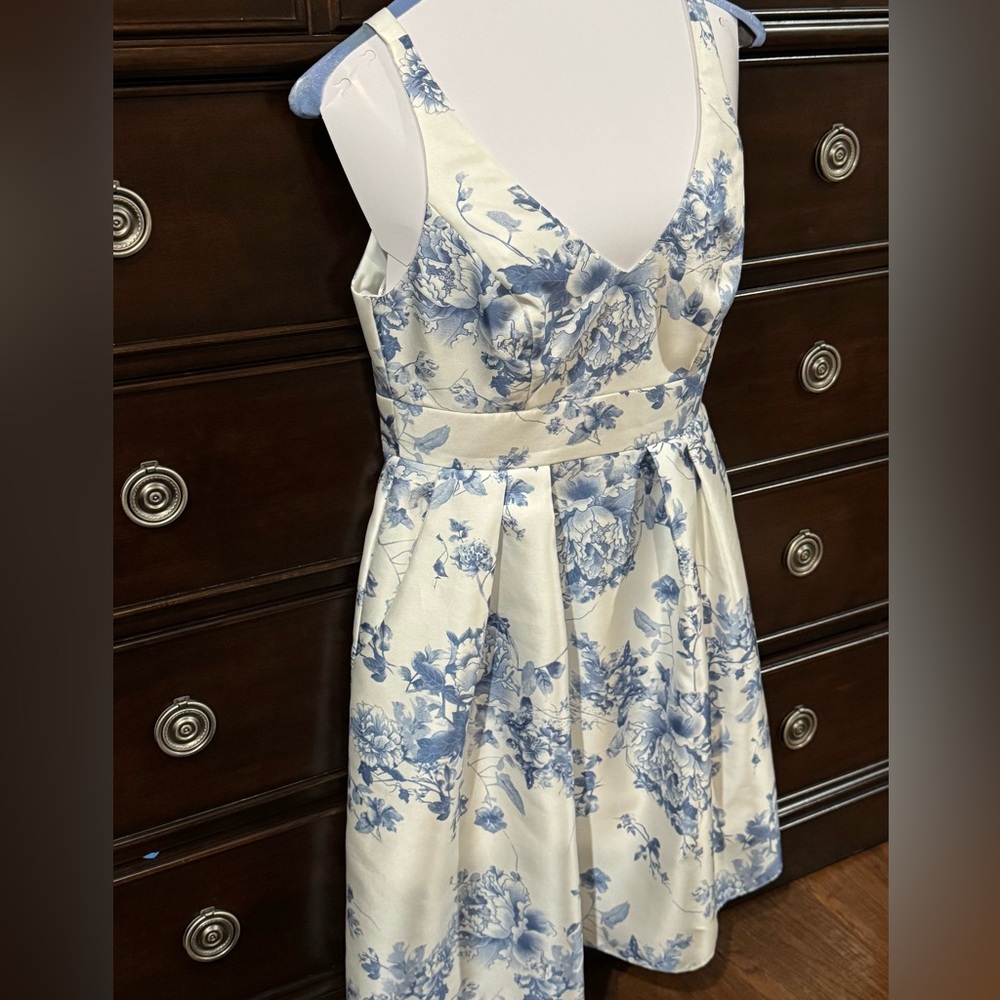 Alfred Sung Blue Toile 
Size 8
Perfect condition